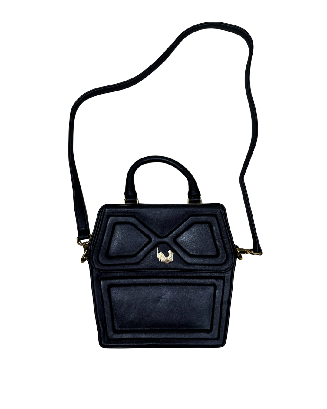 Vintage Genuine Leather Handbag with Removable Crossbody Strap