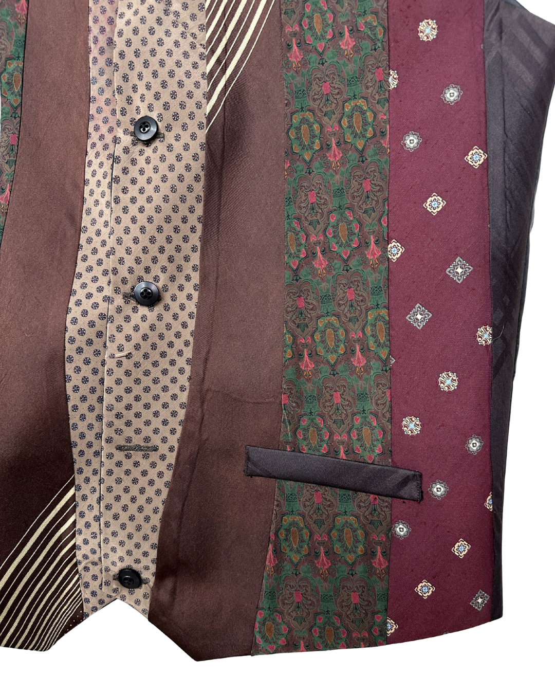 Retied Unisex Upcycled Necktie Vest - Medium