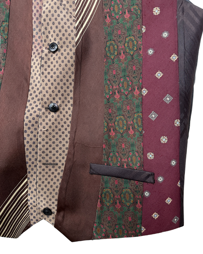 Retied Unisex Upcycled Necktie Vest - Medium