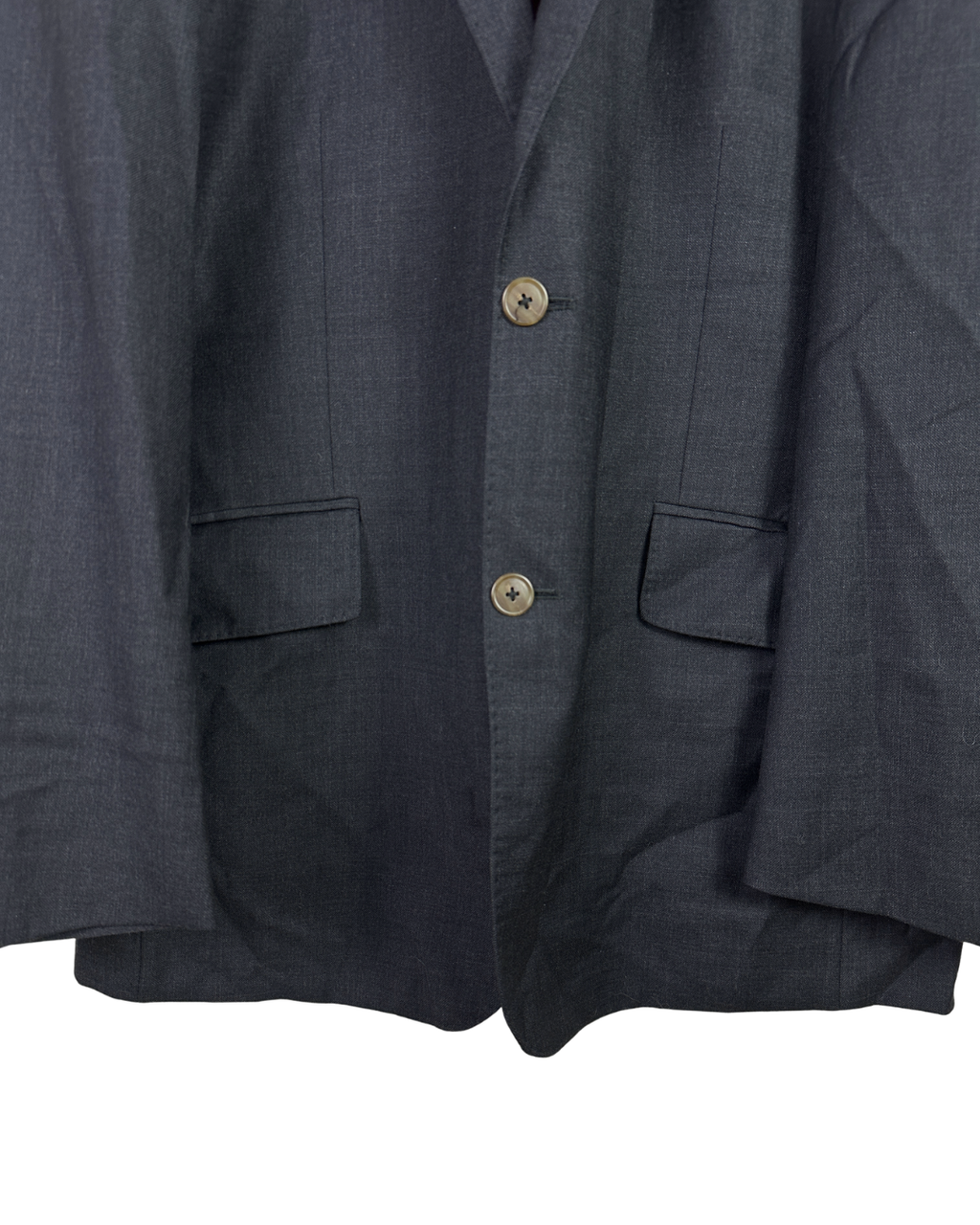 Dark Gray Pure Virgin Wool Blazer - Size 50