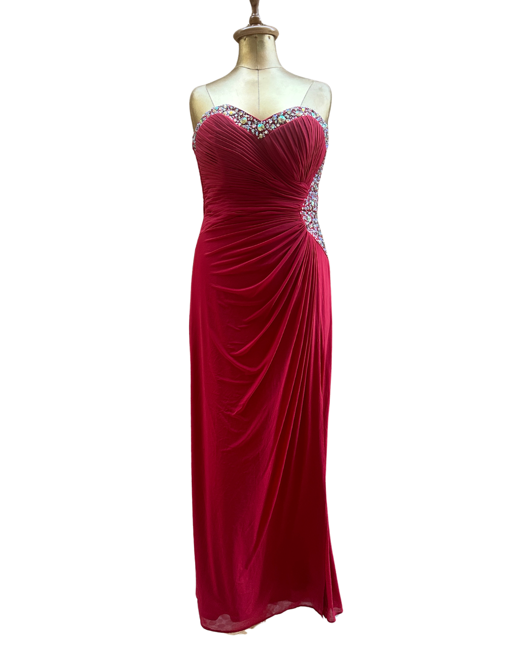 Lipsy Strapless Red Beaded Dress