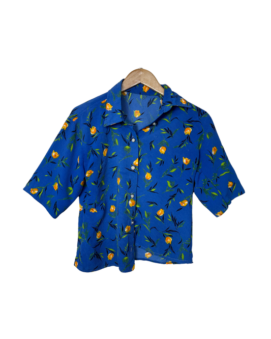 Vintage Floral Blouse - Women's 2XL