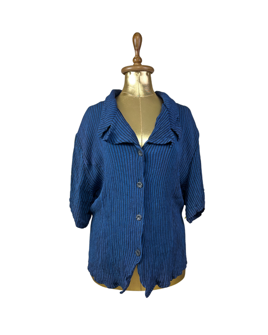 Exposé Blouse w/ Tie-Back Detail & Shoulder Pads 3XL