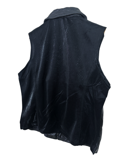 Black Genuine Leather Vest - Women's Medium