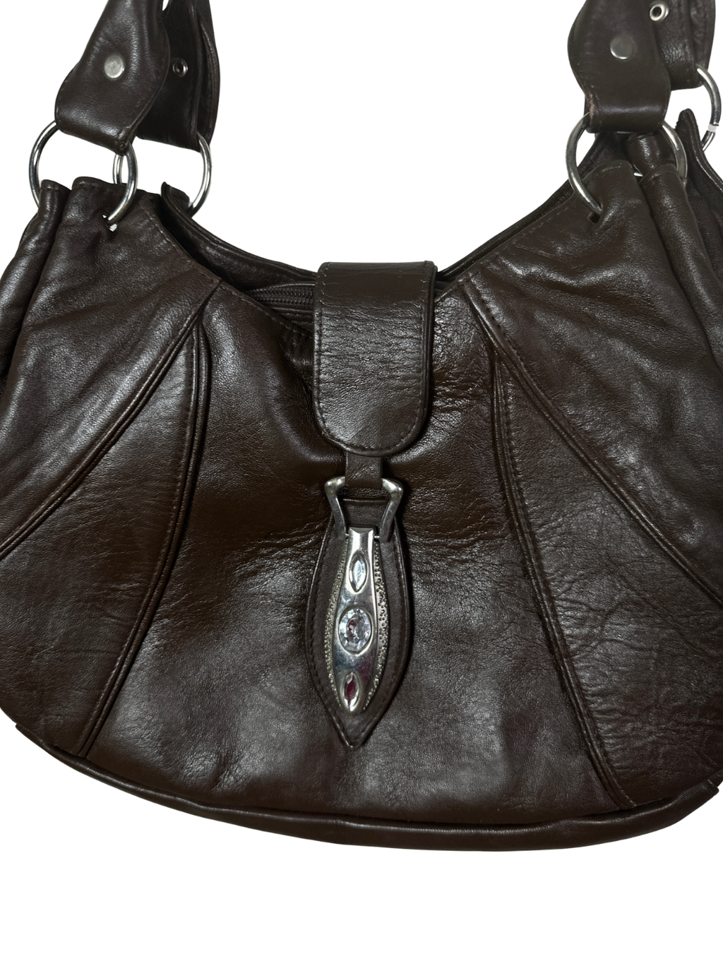Vintage Brown Genuine Leather Shoulder Bag