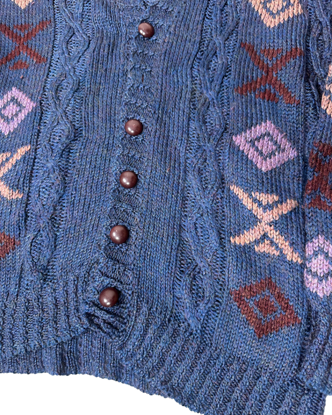 Vintage Cable Knit Button-up Cardigan Medium