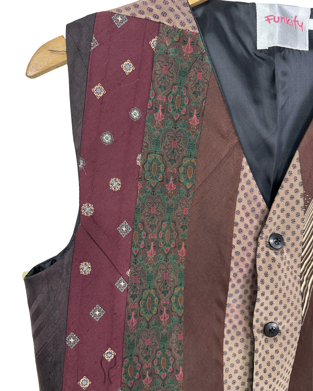 Retied Unisex Upcycled Necktie Vest - Medium