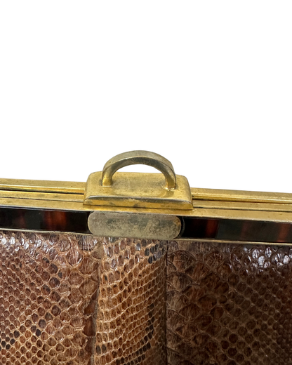 Vintage 1970s Genuine Snakeskin with Gold Chain Strap