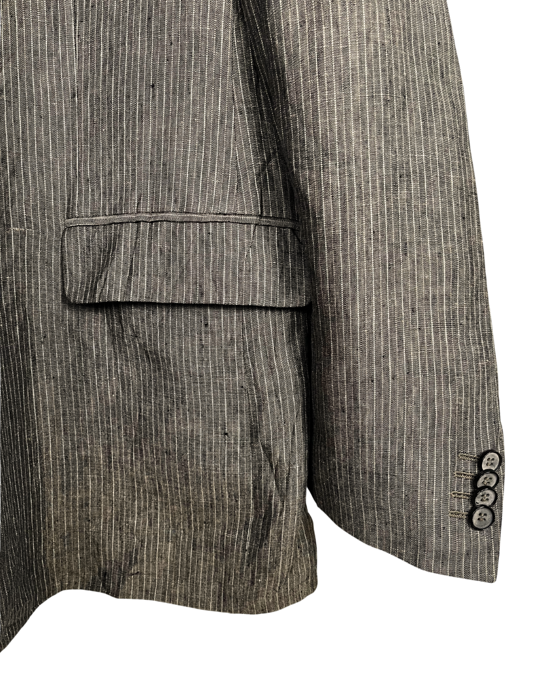 Vintage Stones Linen Pinstripe Blazer - Size 56