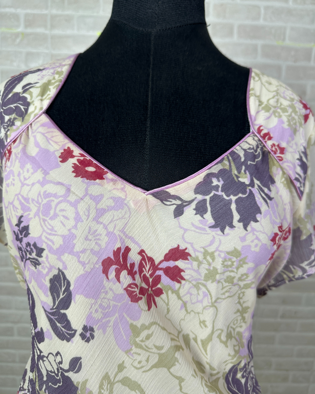 Pastel Floral Tie-Back Blouse