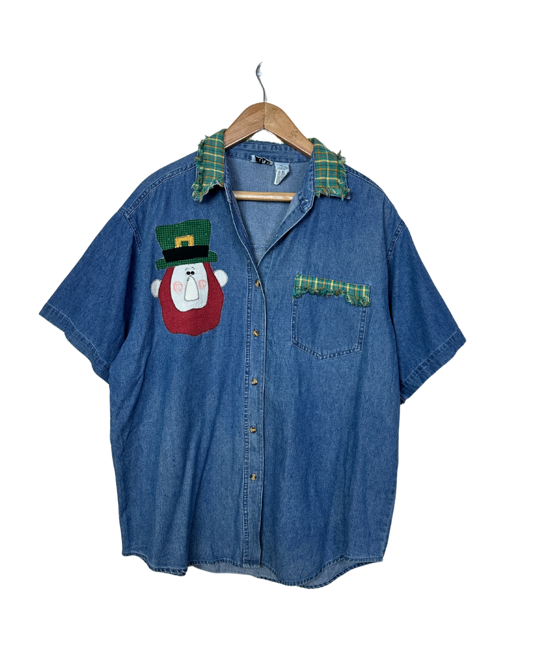 Vintage PTNV Denim Shirt with Appliqué Details XL