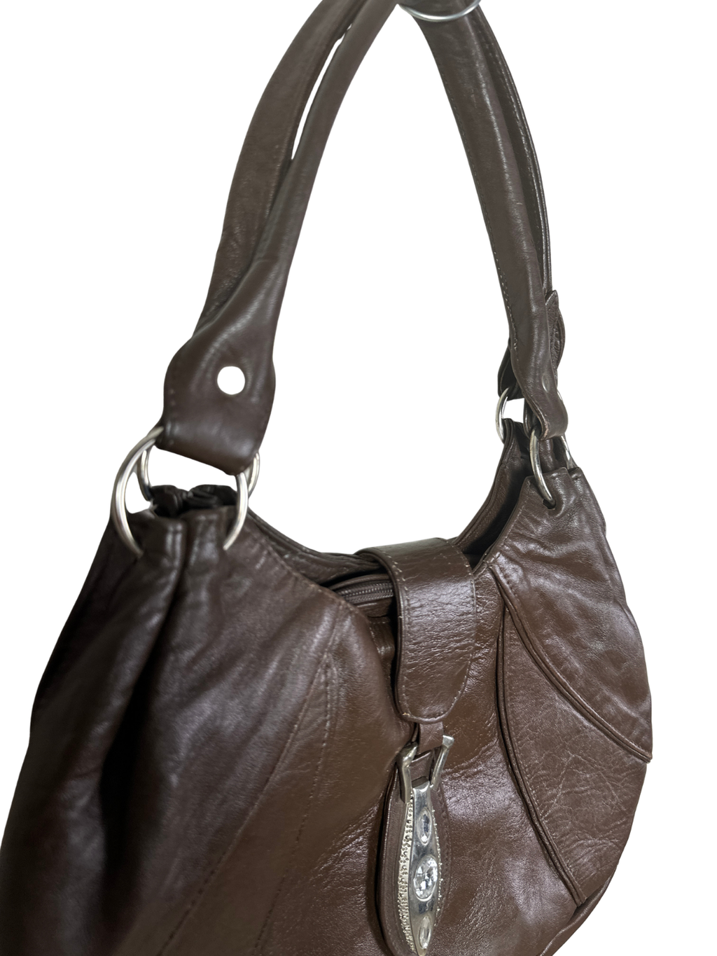 Vintage Brown Genuine Leather Shoulder Bag