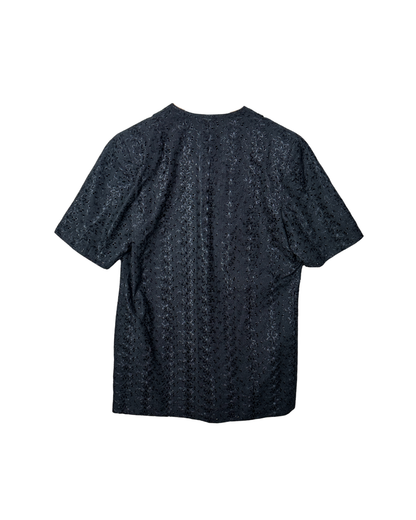 Vintage Floral Eyelet Blouse with Pockets