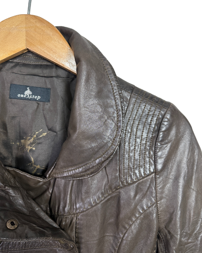 One Step Brown Sheep Leather Women's Coat