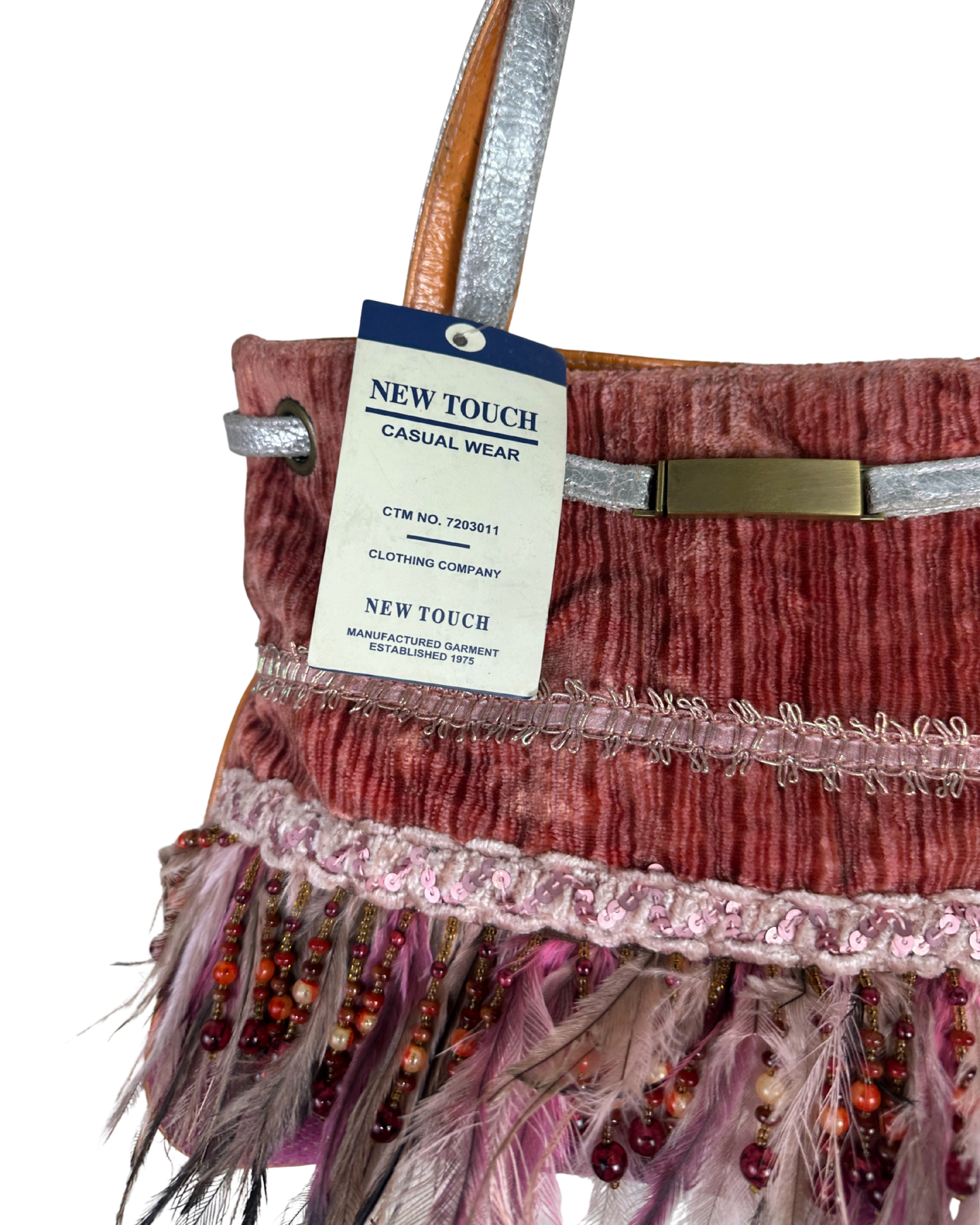 Vintage Spencer & Rutherford Boho Feather and Beads Handbag