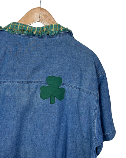Vintage PTNV Denim Shirt with Appliqué Details XL
