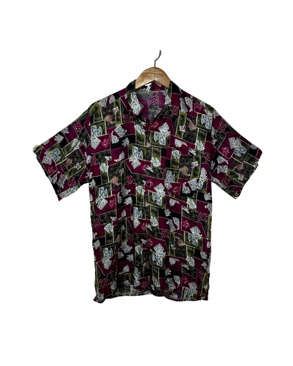 Vintage 90s Abstract Shapes Print Shirt - Large