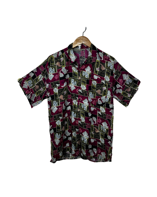 Vintage 90s Abstract Shapes Print Shirt - Large