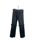 Miss Teen Y2K Dark Wash Jeans with Knee Buckles & Back Zippers