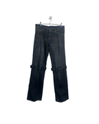 Miss Teen Y2K Dark Wash Jeans with Knee Buckles & Back Zippers