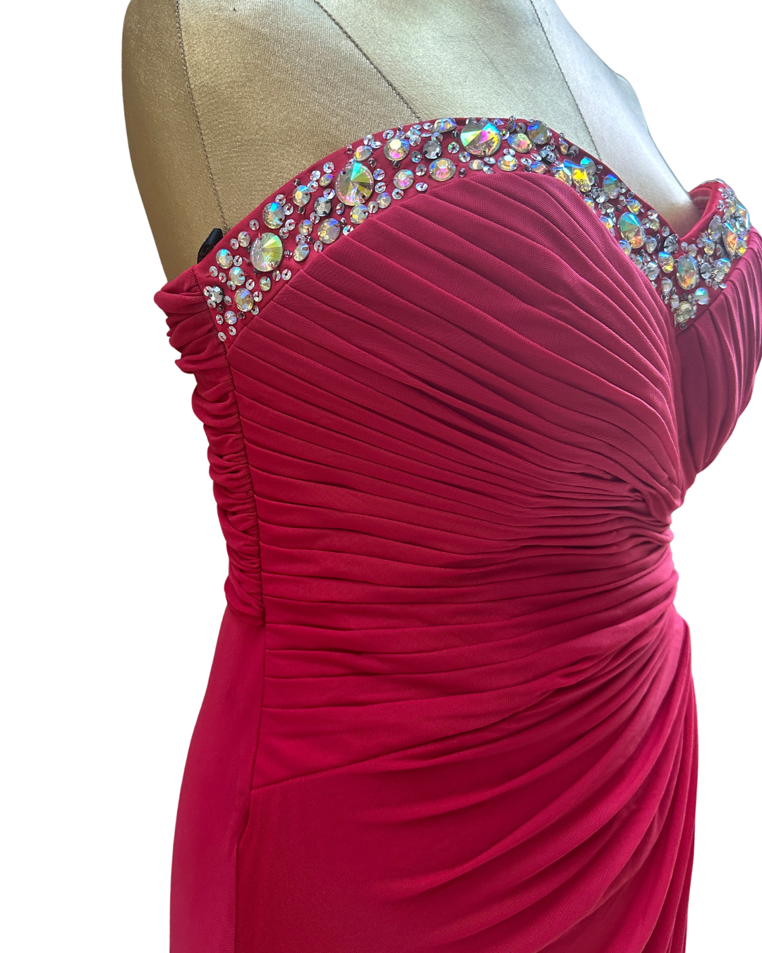Lipsy Strapless Red Beaded Dress
