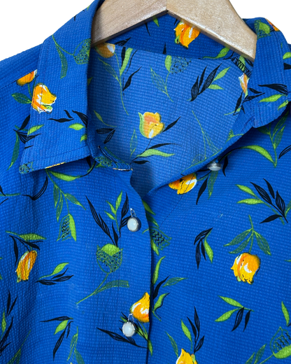 Vintage Floral Blouse - Women's 2XL