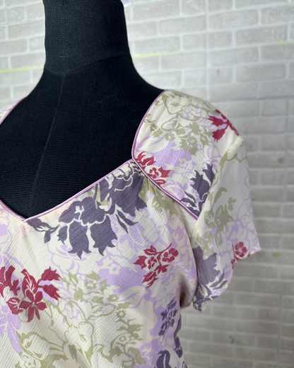 Pastel Floral Tie-Back Blouse