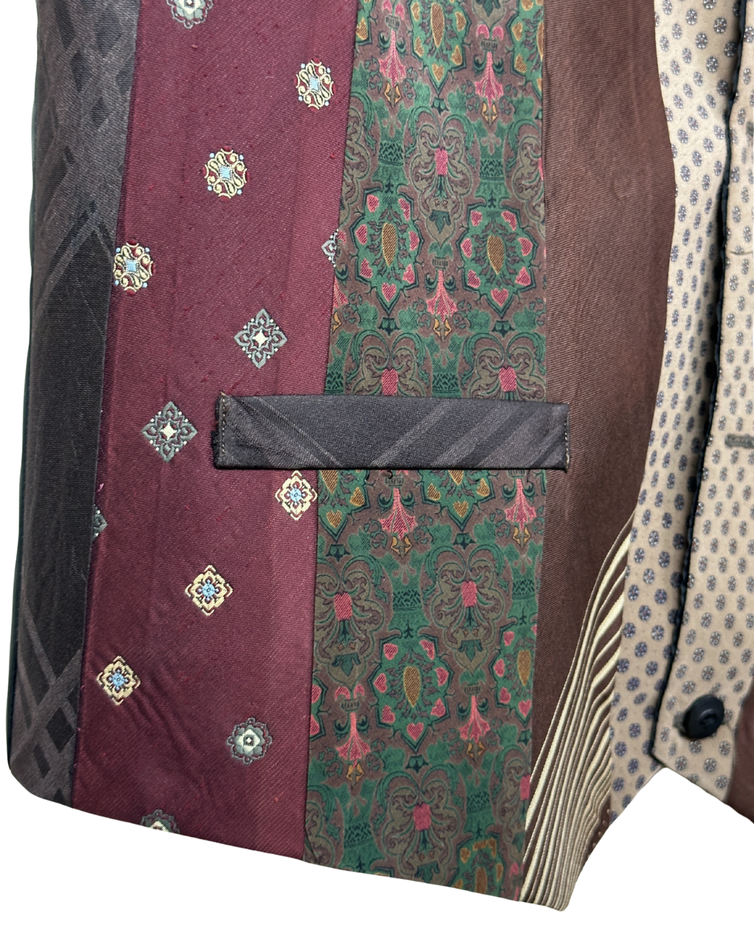 Retied Unisex Upcycled Necktie Vest - Medium
