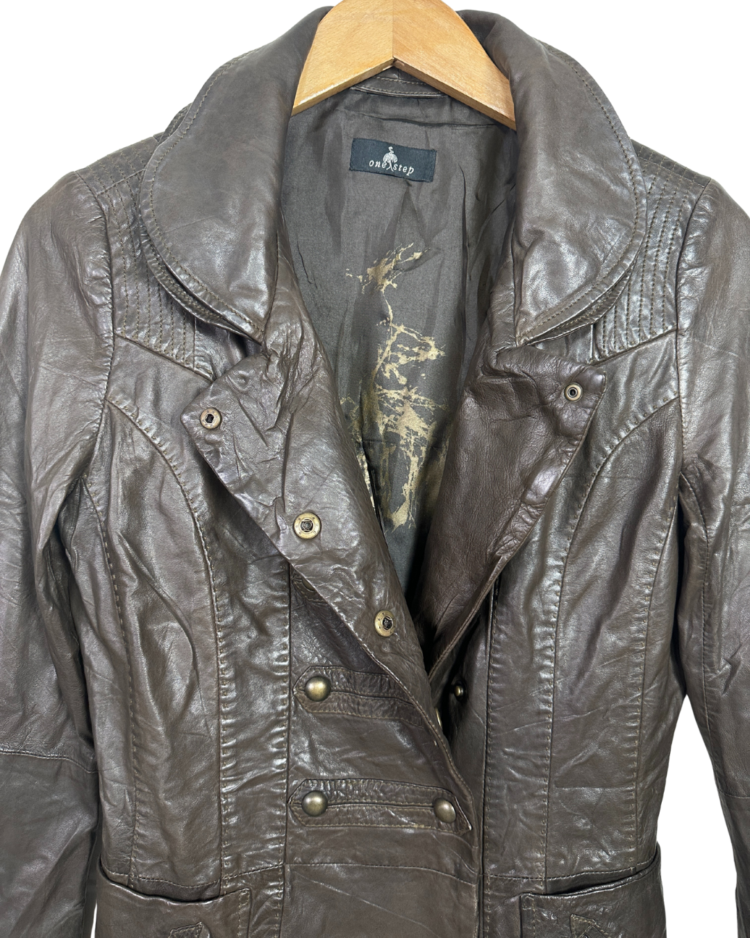 One Step Brown Sheep Leather Women's Coat