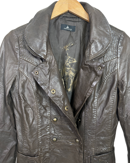 One Step Brown Sheep Leather Women's Coat