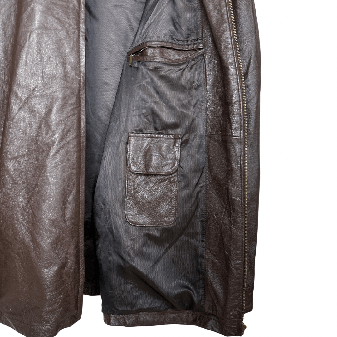 1860 Menswear Genuine Leather Jacket 3XL - Funkify