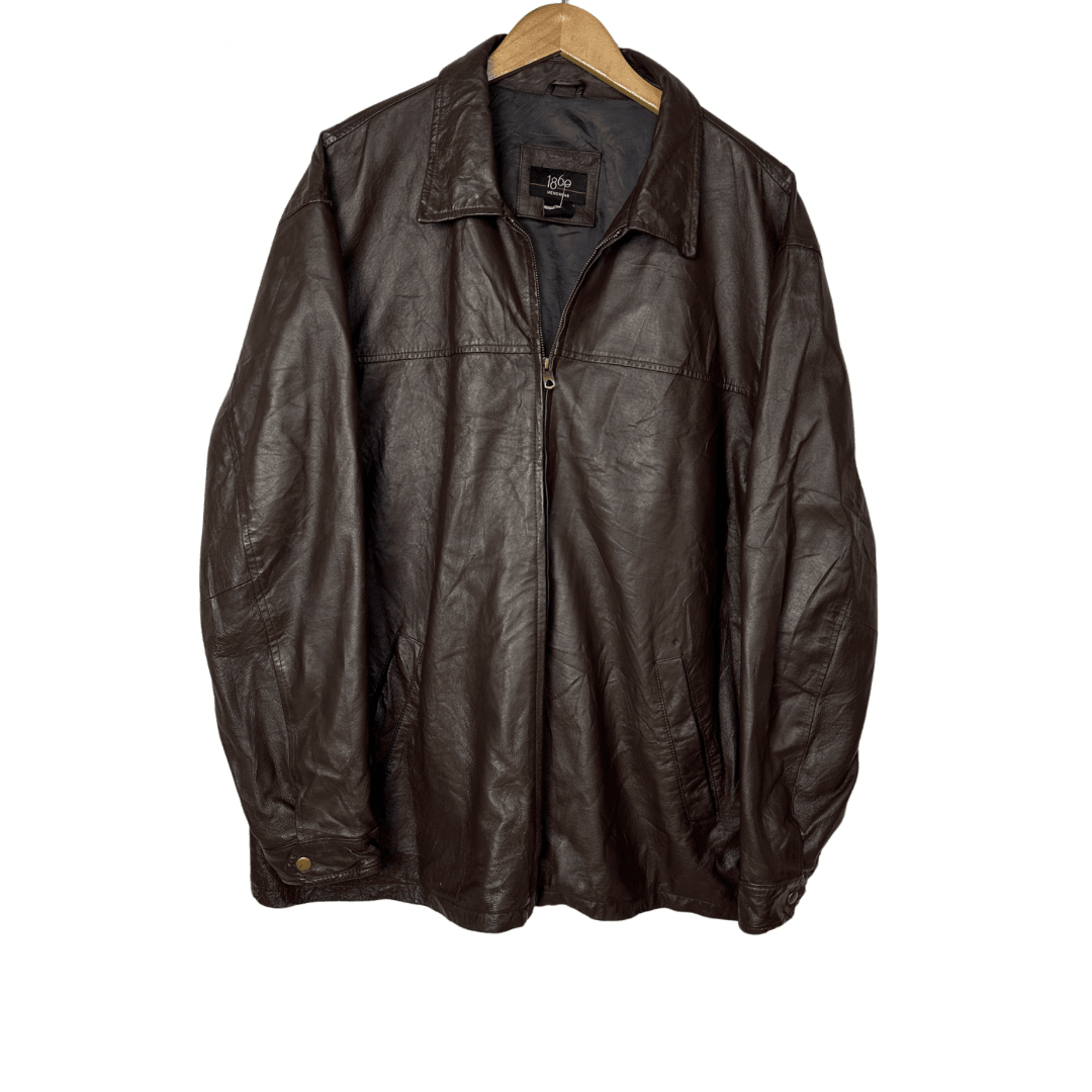 1860 Menswear Genuine Leather Jacket 3XL - Funkify