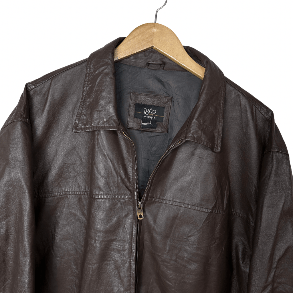 1860 Menswear Genuine Leather Jacket 3XL - Funkify