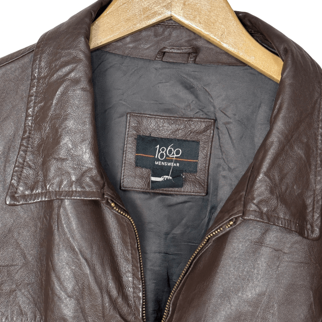 1860 Menswear Genuine Leather Jacket 3XL - Funkify