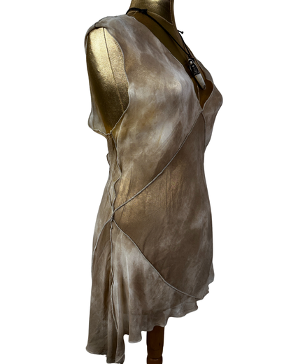 Kishido Chic Sheer Assymetrical Top w/ Diagonal Seaming