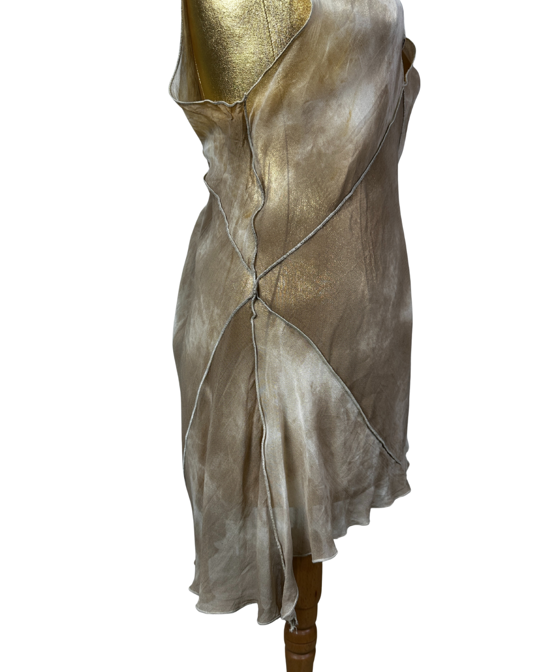 Kishido Chic Sheer Assymetrical Top w/ Diagonal Seaming