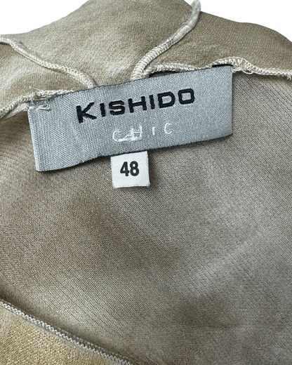 Kishido Chic Sheer Assymetrical Top w/ Diagonal Seaming
