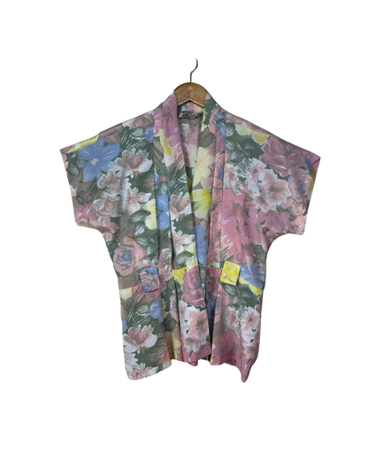 Vintage Darian Pleated Two-Button Blouse - Large