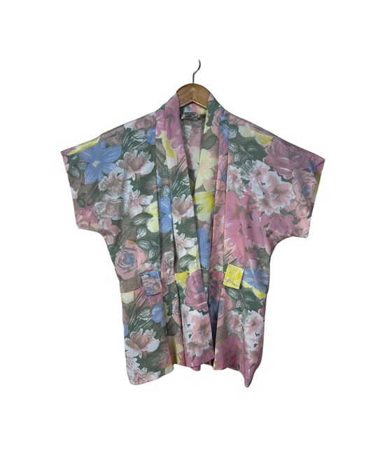 Vintage Darian Pleated Two-Button Blouse - Large