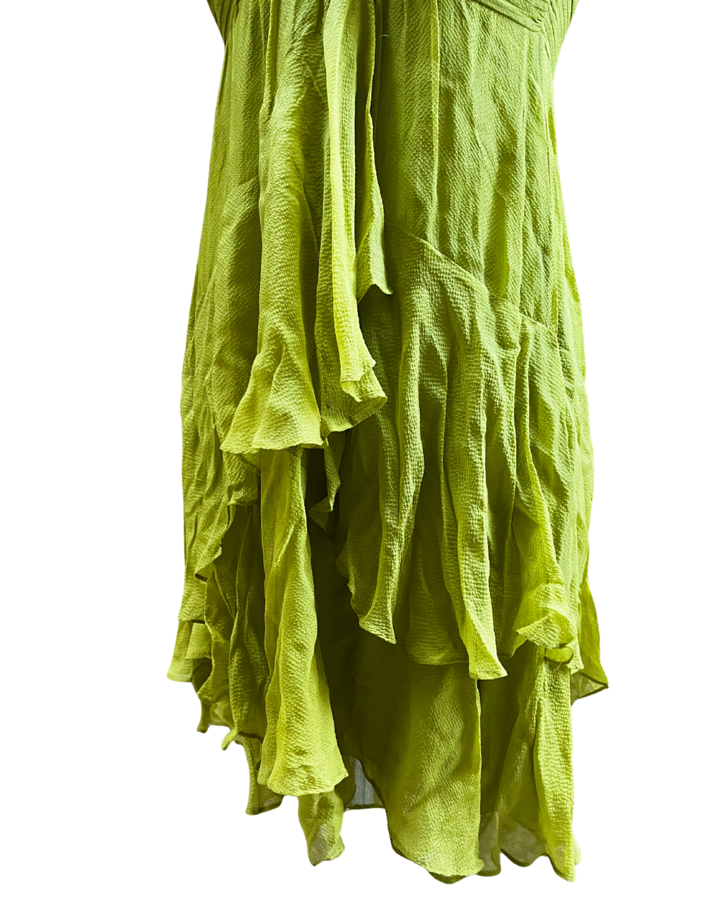 BCBG Maxazria Y2K Beaded Halter Layered Silk Dress
