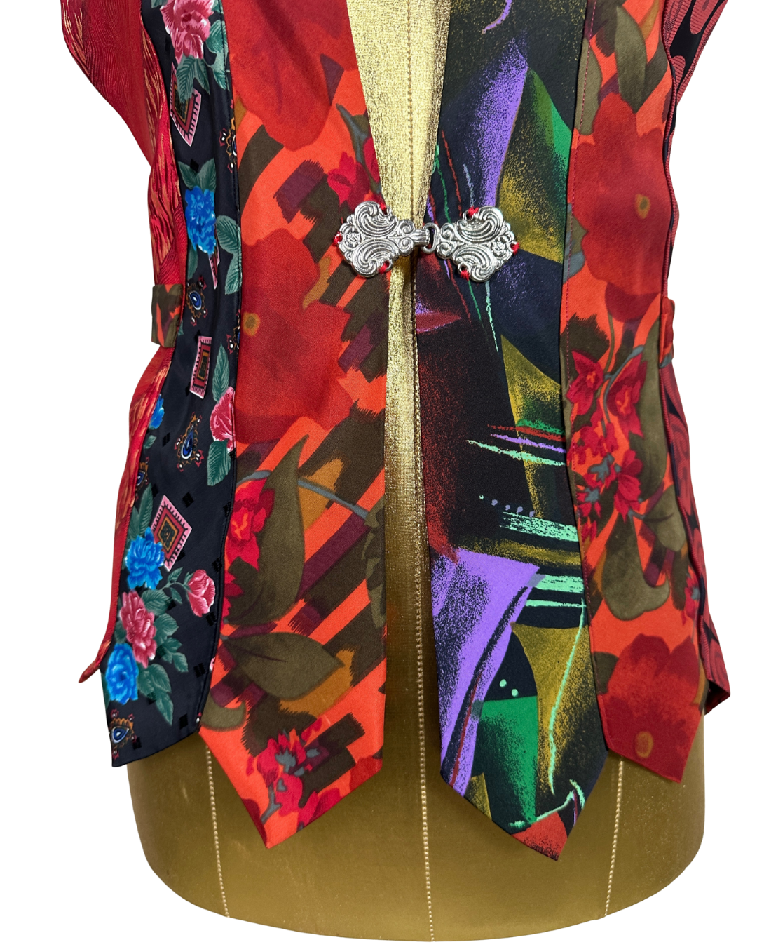 Handmade Upcycled Tie Vest Top with Choker