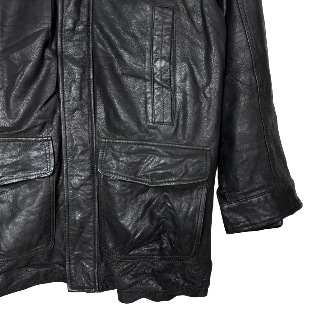 Cortefil Utility Mid-Length Leather Jacket Large