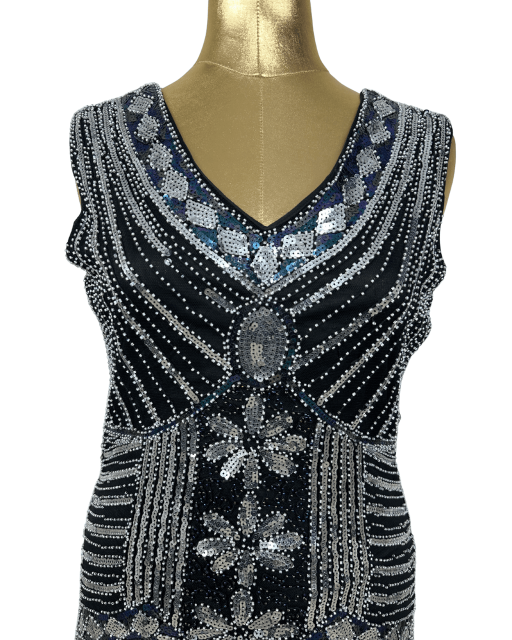 1920's Inspired Great Gatsby Sequin Flapper Dress - Medium - Funkify