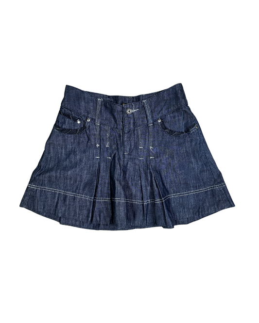 P&J Pleated Denim Skirt - Size 38