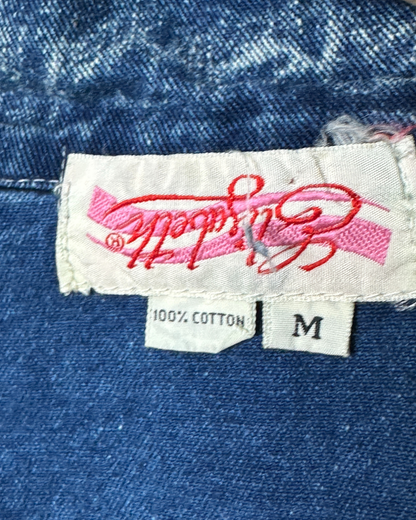 Vintage 80s Embellished Denim Vest Medium