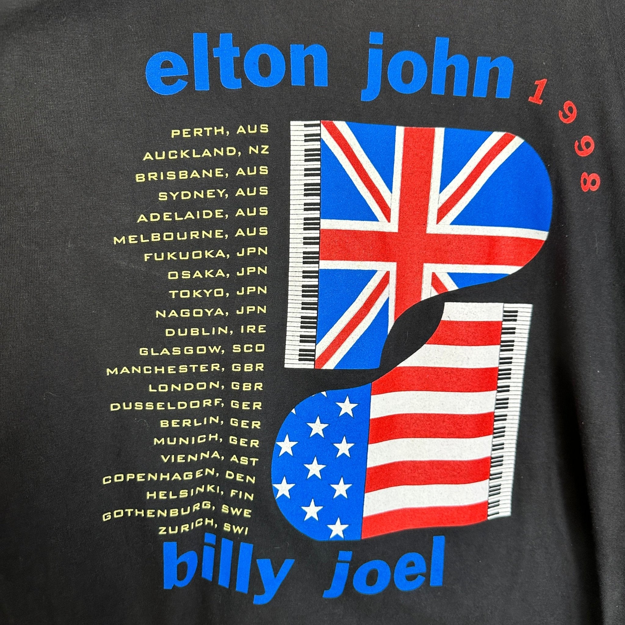 1998 Billy Joel Elton John Tour Graphic T-shirt - Funkify
