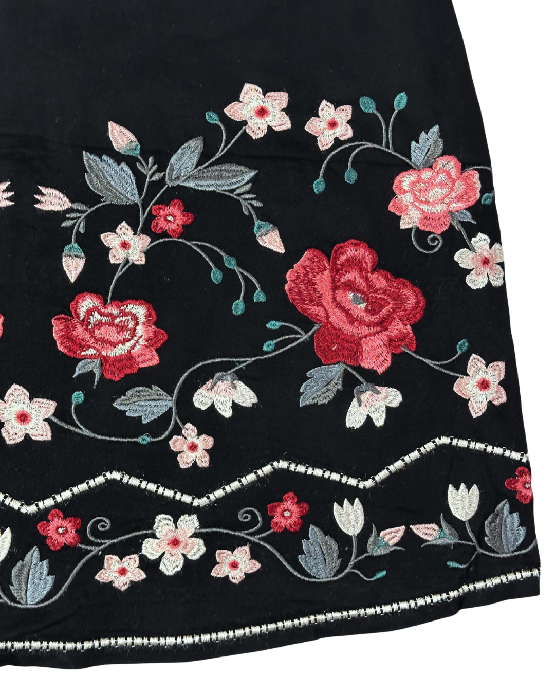 Vintage George. Skirt Floral Embroidery