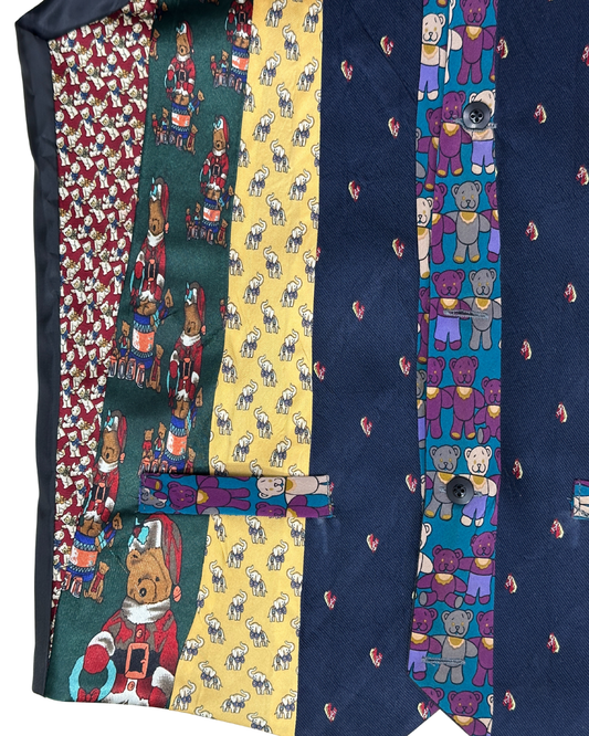 Retied Teddy Bear Theme Upcycled Vest - Medium