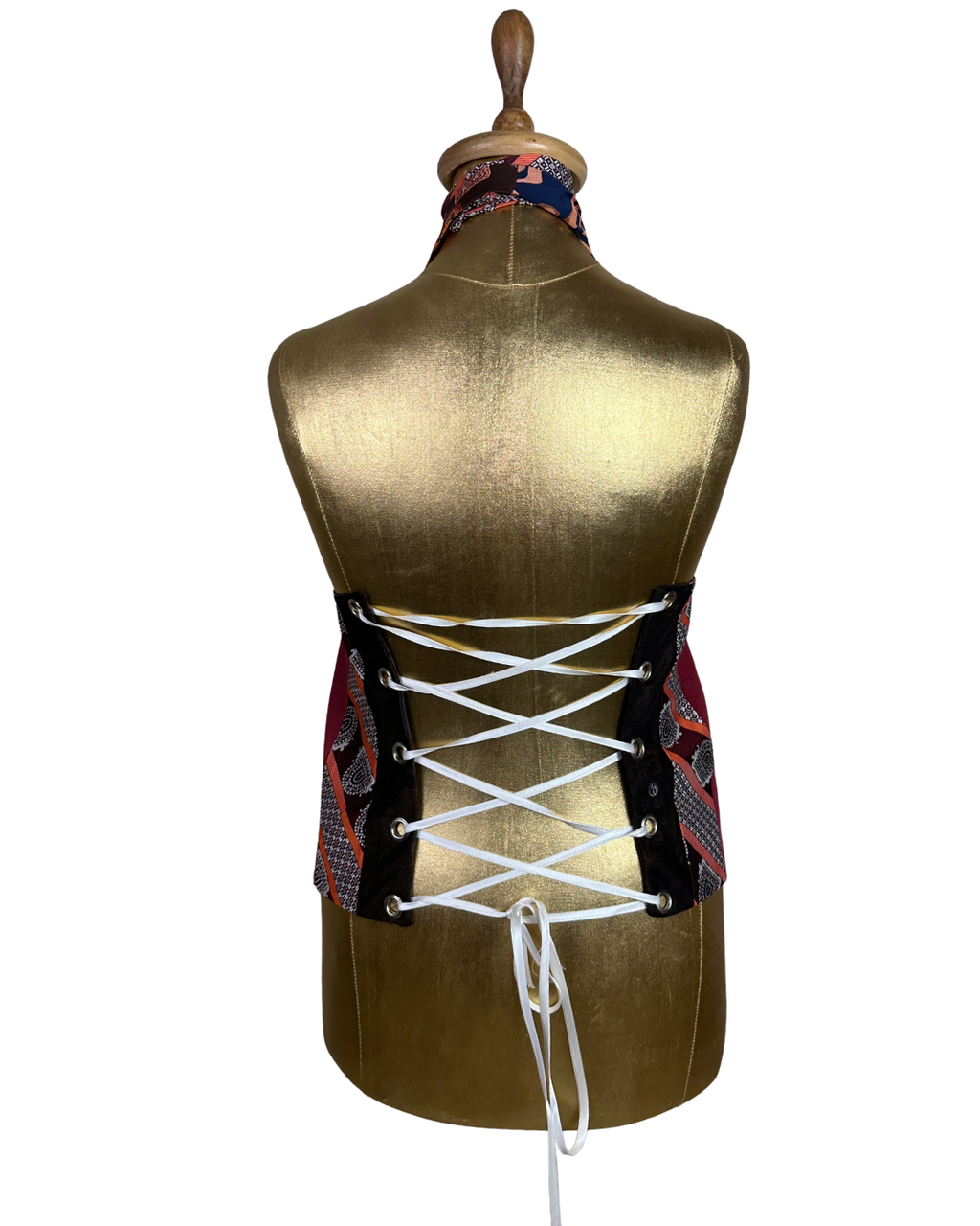 Handmade Upcycled Halter Corset-Back Vest Top & Choker