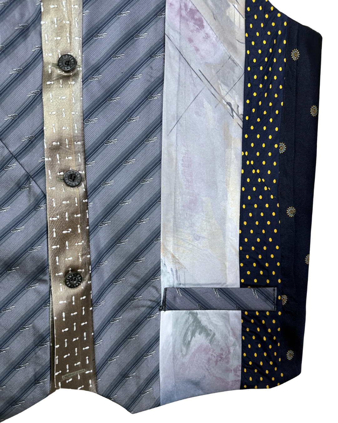 Retied Upcycled Neckties Vest - Medium